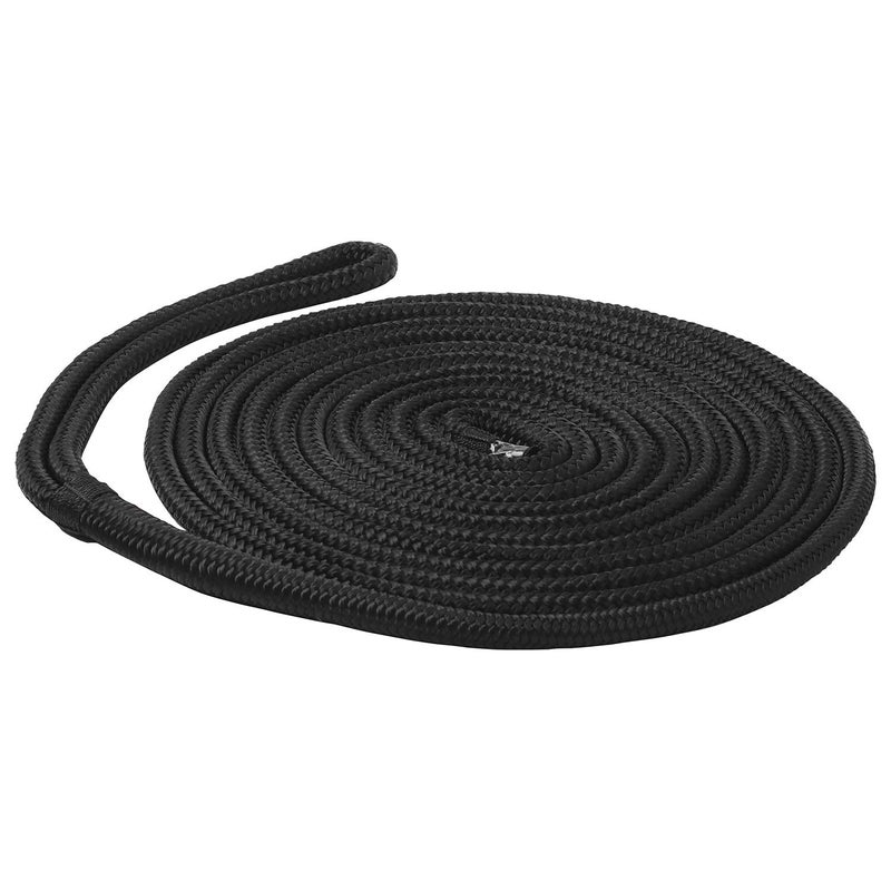 NovelBee 4 Pack of 1/2 Inch x 20 Feet Double Braid Nylon Dockline,Mooring Rope Dock Line with Spliced Soft Eye,Working Load Limit 968 lbs,Breaking Strength 4,840 lbs (4pcs,Black) - Image 5